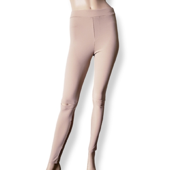 Beige Knee Slit Fitted Leggings by La Banga - Picture 7 of 7
